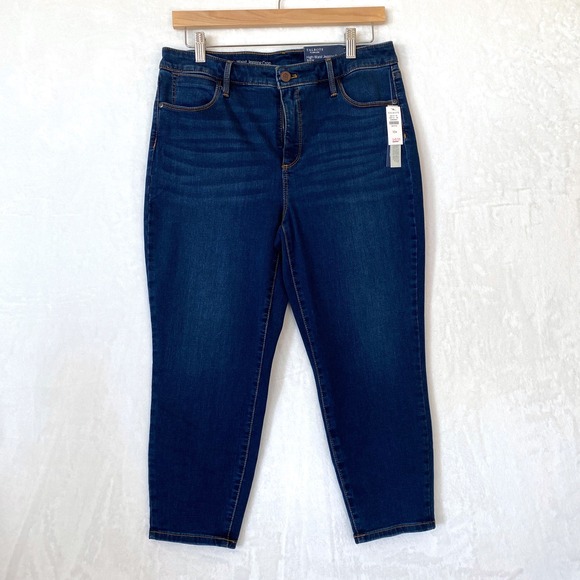 Talbots Denim - Talbots Women Petite High Waist Skinny Leg Jeggings Crop Jeans Dark Wash Sz 10P